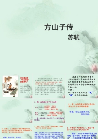 天津市武清区杨村四中高二语文(方山子传)课件 新人教版 课件
