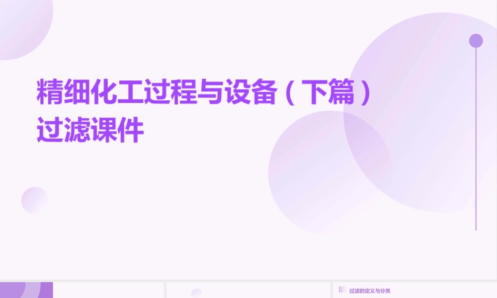 精细化工过程与设备(下篇)  过滤课件
