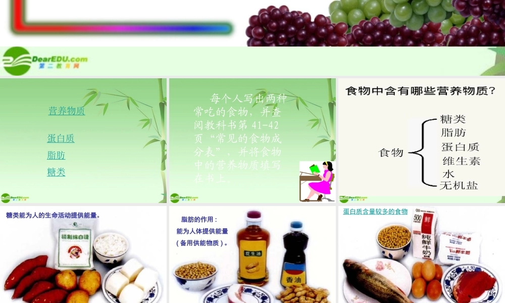七年级生物下册 食物中的营养物质课件 人教新课标版 课件