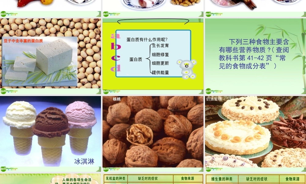 七年级生物下册 食物中的营养物质课件 人教新课标版 课件