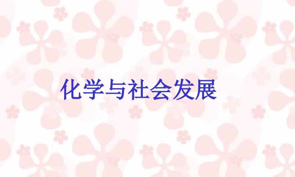 新课标 人教版化学与社会发展 课件