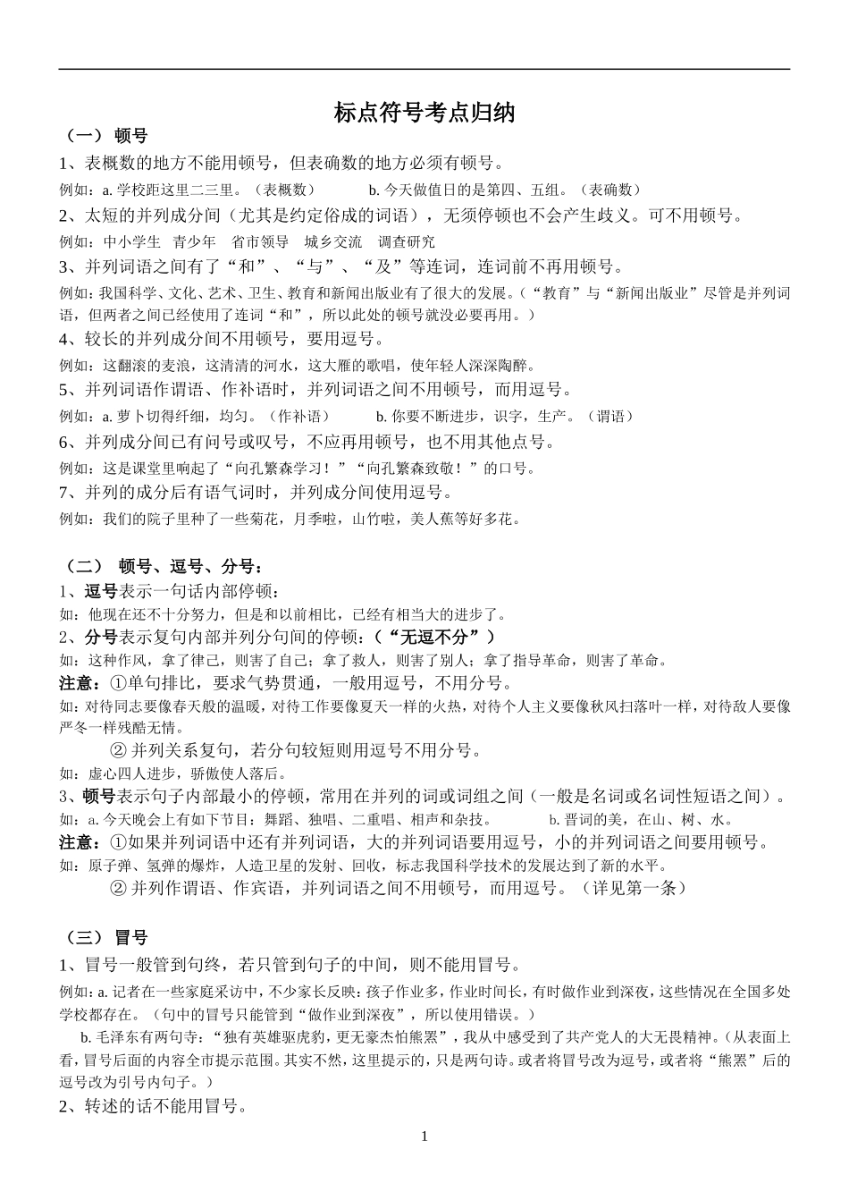 标点符号考点精简版_第1页