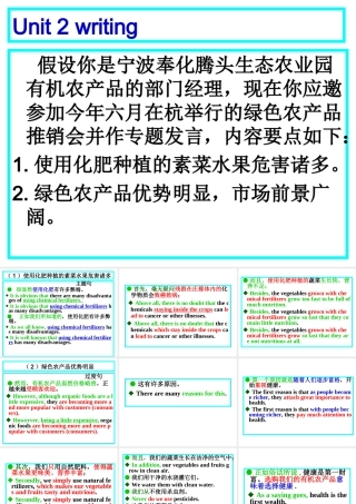 作文：生态农业 高一英语的作文大集合课件新人教版必修4