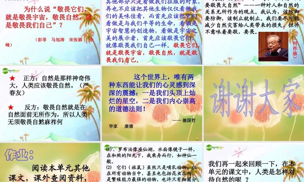 八年级语文下册(敬畏自然)课件 人教新课标版 课件