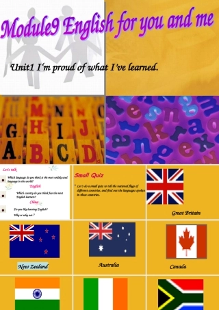 九年级英语下册 Module 9 Unit 1 I m proud of what I ve learned课件 外研版 课件