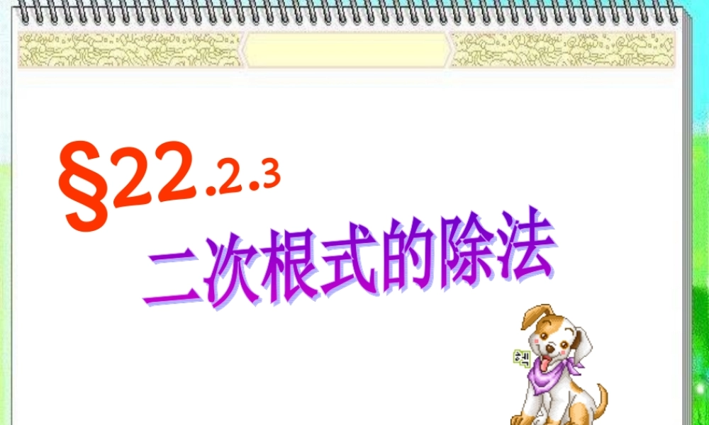九年级数学二次根式除法课件 华师大版 课件