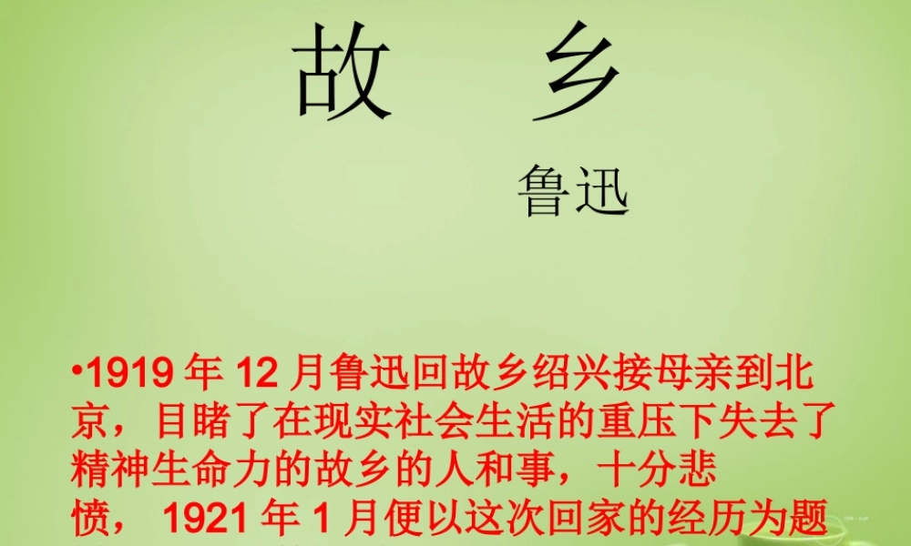 九年级语文上册 9 故乡课件 新人教版 课件