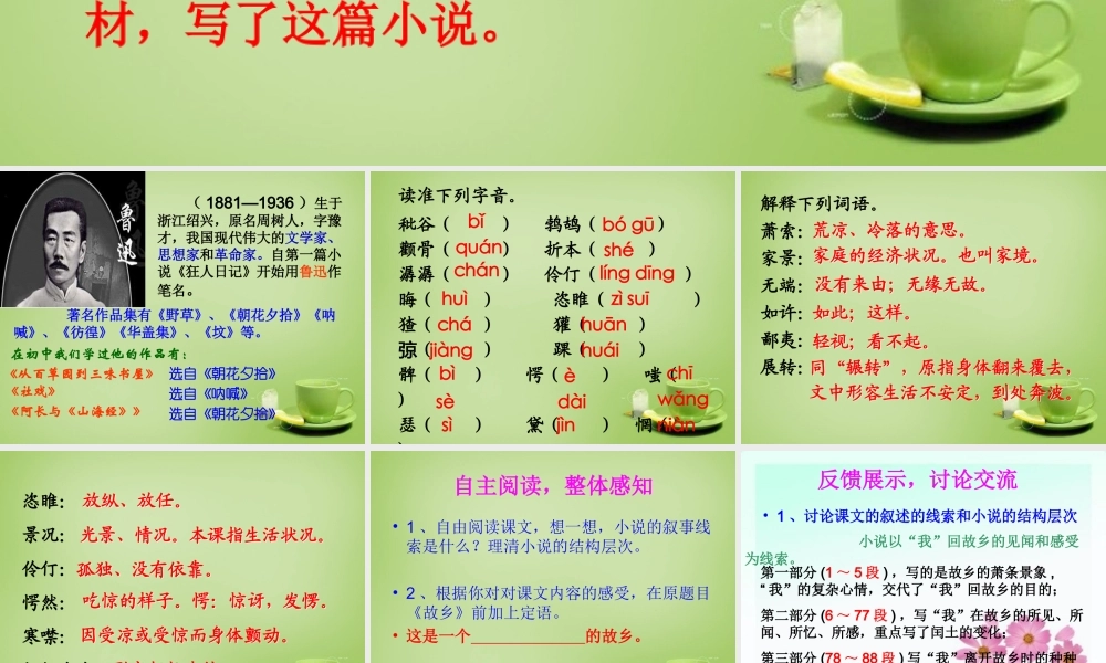 九年级语文上册 9 故乡课件 新人教版 课件