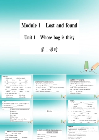 春七年级英语下册 Module 1 Lost and found Unit 1 Whose bag is this习题课件 (新版)外研版 课件