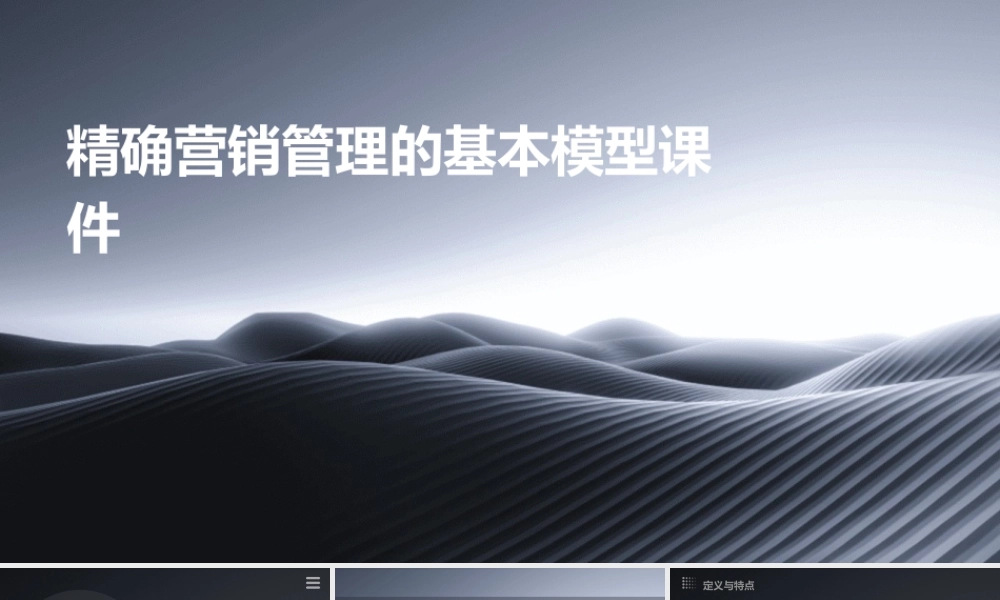 精确营销管理的基本模型课件