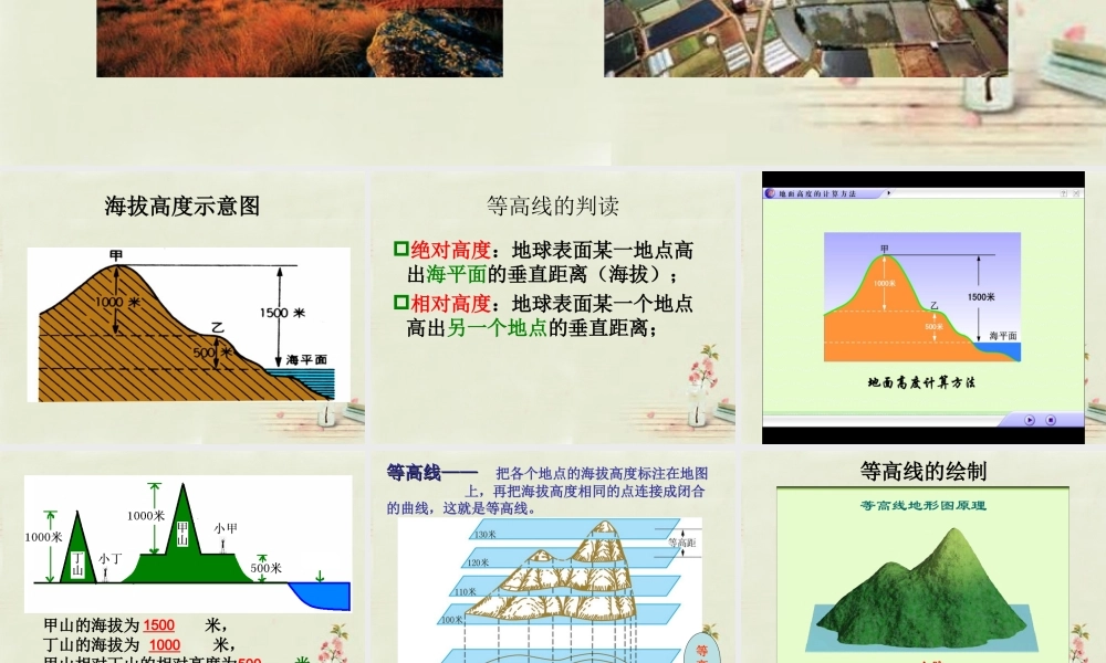 中学七年级地理上册 第2章 第2节 等高线与地形图课件(3) 粤教版 课件