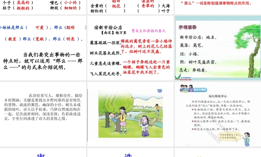 三年级语文s版上册《语文百花园一》