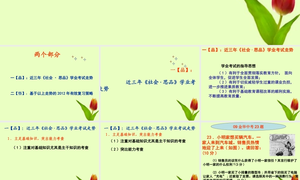 中考历史 (品 悟兼行) 优化策略-直击(历史与社会)复习有效性课件