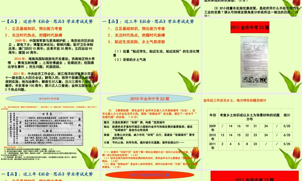 中考历史 (品 悟兼行) 优化策略-直击(历史与社会)复习有效性课件