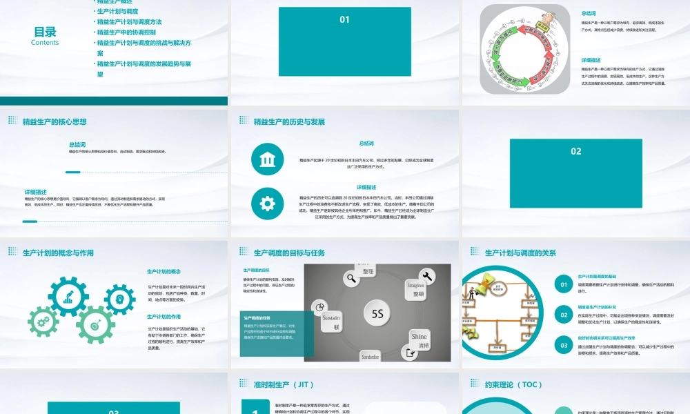 精益生产计划与调度协调控概论课件