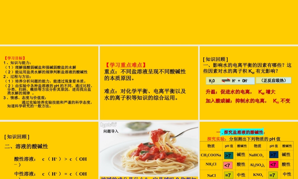 化学选修四33盐类的水解-溶液中的离子平衡课件