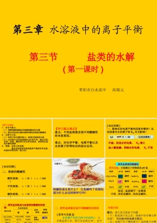 化学选修四33盐类的水解-溶液中的离子平衡课件