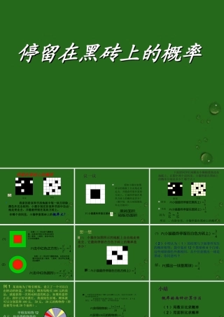七年级数学下册 停留在黑砖上的概率课件 北师大版 课件