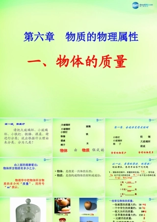 八年级物理下册 6.1 物体的质量课件 (新版)苏科版 课件