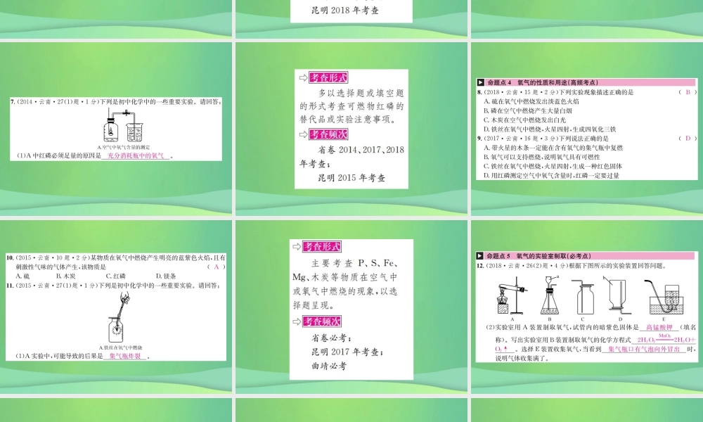 中考化学总复习 教材考点梳理 第二单元 我们周围的空气课件