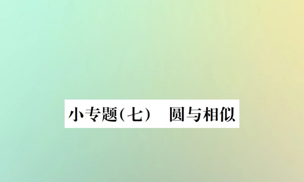九年级数学下册 小专题(七)圆与相似习题课件 (新版)新人教版 课件