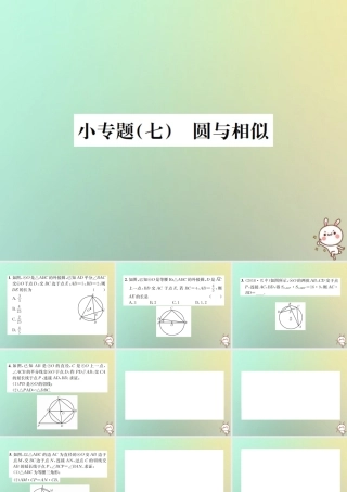 九年级数学下册 小专题(七)圆与相似习题课件 (新版)新人教版 课件
