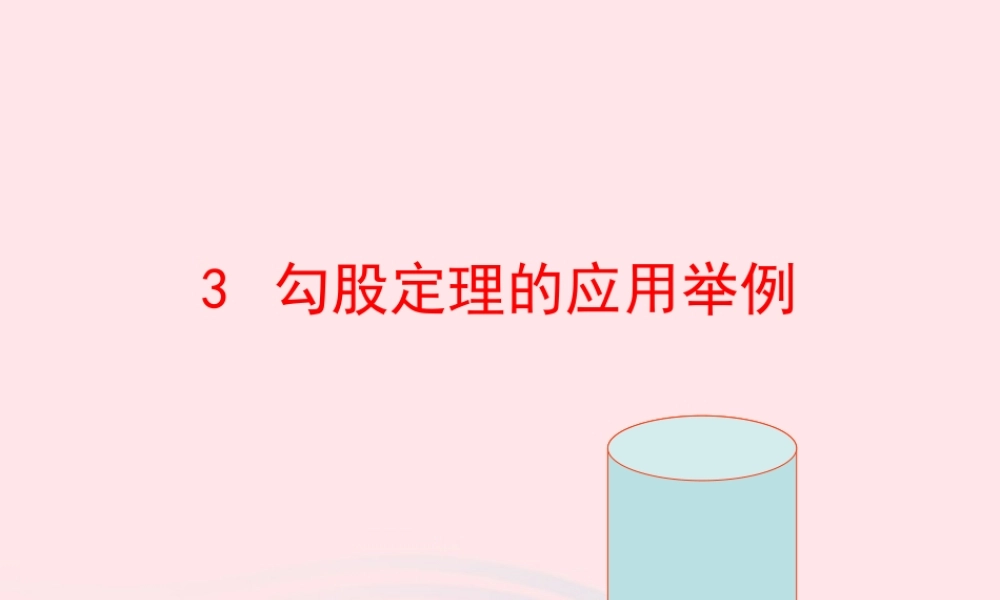 七年级数学上册 第三章 勾股定理 3勾股定理的应用举例课件 鲁教版五四制 课件