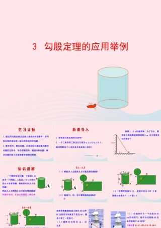 七年级数学上册 第三章 勾股定理 3勾股定理的应用举例课件 鲁教版五四制 课件