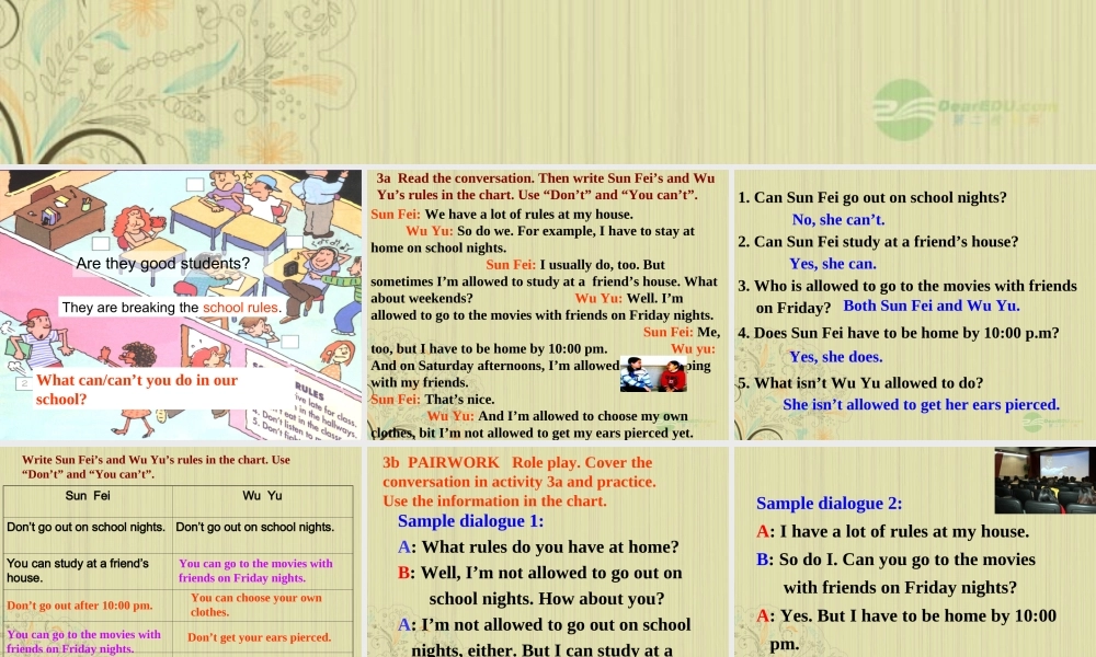 九年级英语上册 Unit 3(Teenages should be allowed to choose their own clothes)period 2课件 人教新目标版 课件