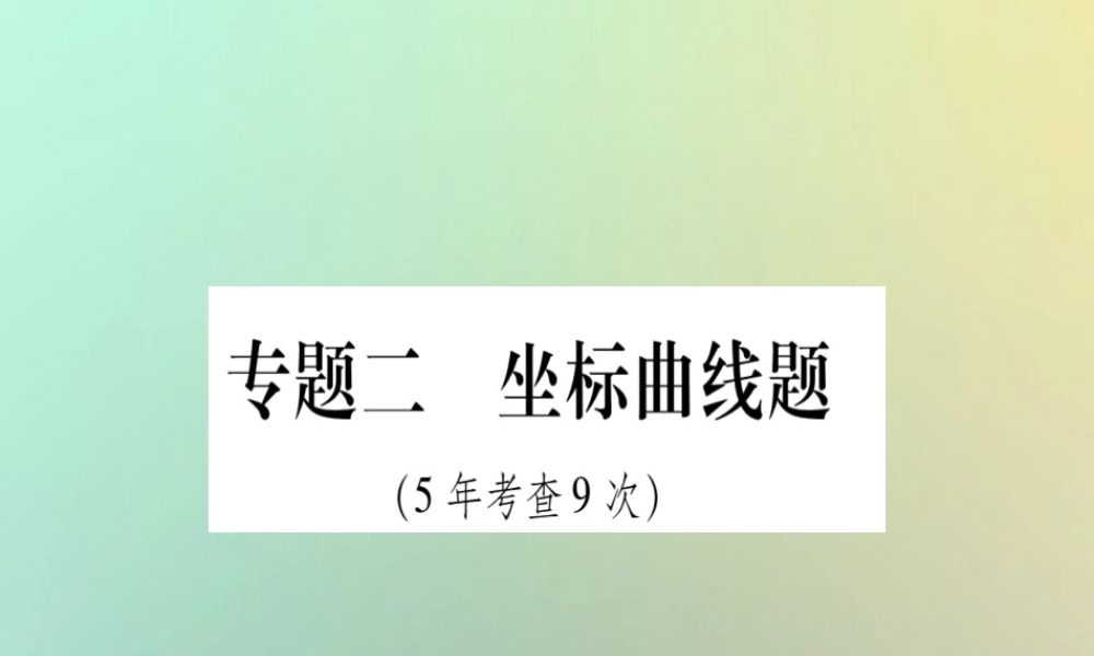 中考化学准点备考复习 第二部分 题型专题突破 专题2 坐标曲线题课件 新人教版 课件