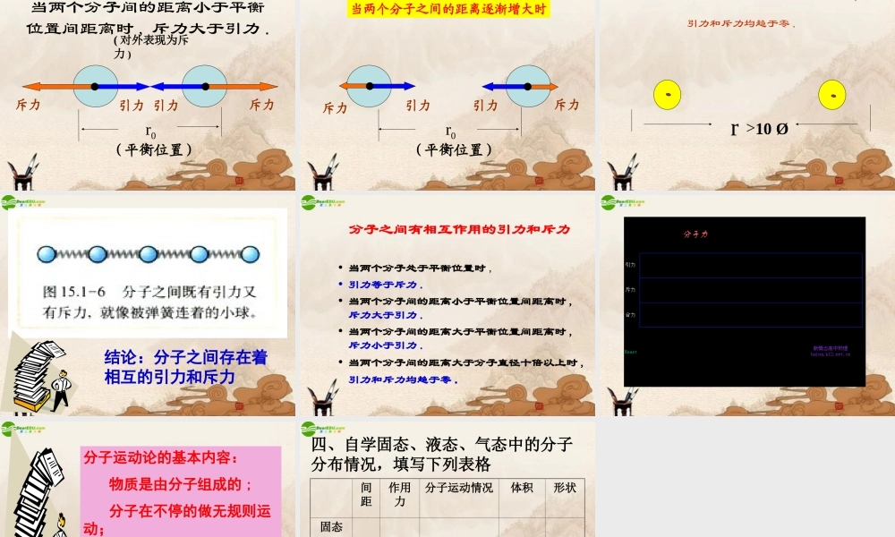 八年级物理下册 10.2分动理论的初步知识课件 沪粤版 课件