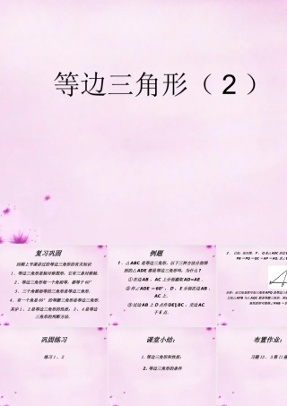 八年级数学上册 第24课时 等边三角形课件2 (新版)新人教版 课件