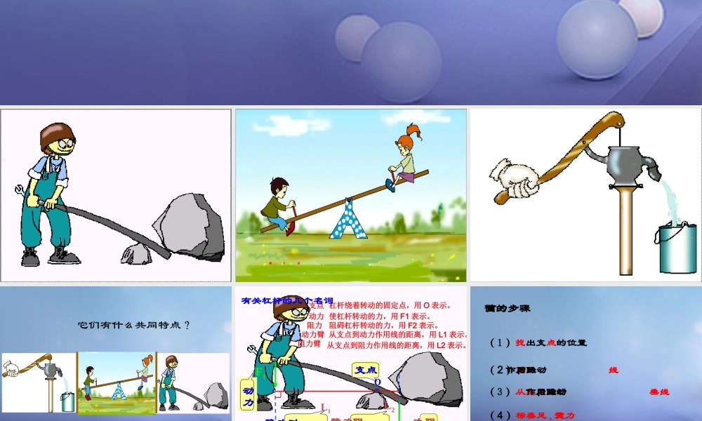 吉林省汪清县八年级物理下册 12.1 杠杆课件 (新版)新人教版 课件