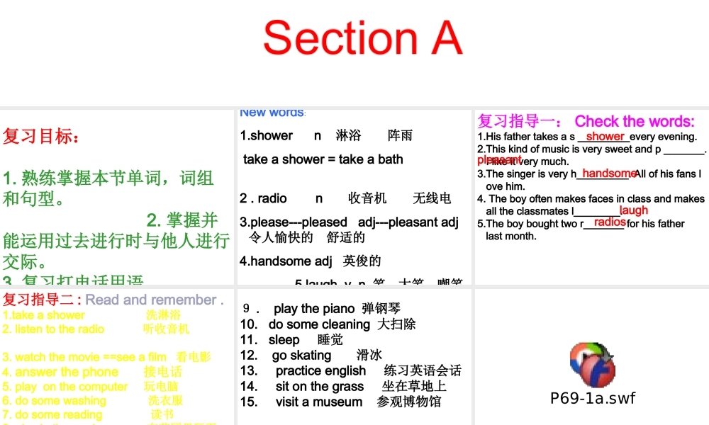八年级英语上册Unit3 Topic 3 Section A 1课件湘教版 课件