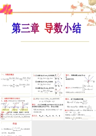 小结1 导数的概念及运算 高三数学选修导数一章全套课件 人教版 高三数学选修导数一章全套课件 人教版