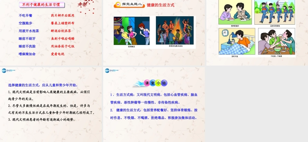 八年级生物下册 8.3.2 选择健康的生活方式课件3 (新版)新人教版 课件