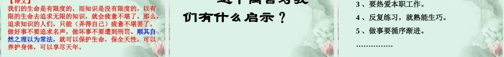 天津市武清区杨村四中高二语文(庖丁解牛)课件 新人教版 课件