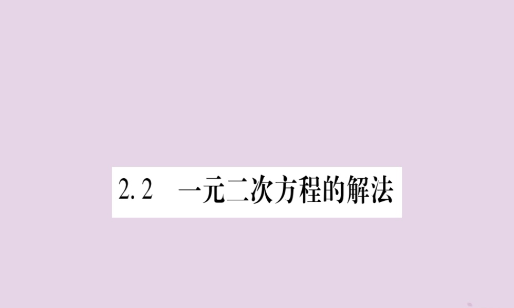 九年级数学上册 第2章 一元二次方程 22 一元二次方程的解法 221 配方法 第1课时 作业课件 (新版)湘教版 课件