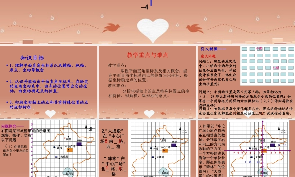 七年级数学下册 第七章 7.1 平面直角坐标系课件 (新版)新人教版 课件