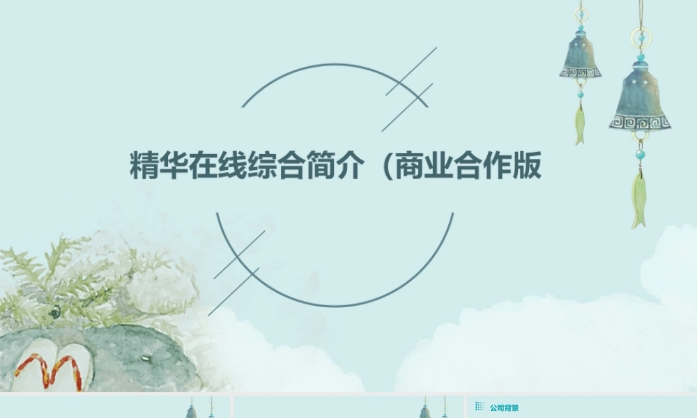 精华在线综合简介(商业合作版)课件