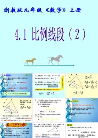 九年级数学上册 41比例线段2课件 浙教版 课件