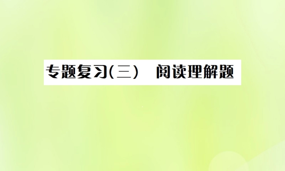 中考数学复习 专题复习(三)阅读理解题课件