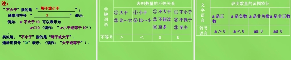 八年级数学下册(2.1 不等关系)课件1 (新版)北师大版 课件