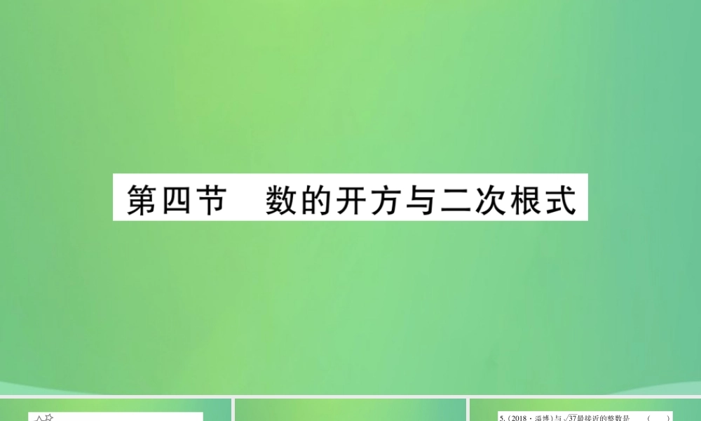 中考数学复习 第一轮 考点系统复习 第一章 数与式 第四节 数的开方与二次根式(精练)课件