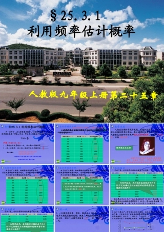 九年级数学上册 253利用频率估计概率课件 人教新课标版 课件