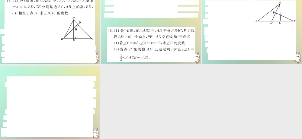 八年级数学上册 双休作业(八)习题课件 (新版)北师大版 课件