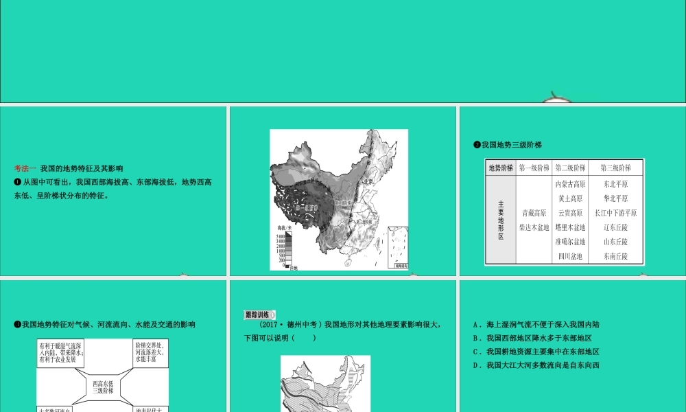 中考地理复习 八上 第二章 中国的自然环境(第1课时)课件