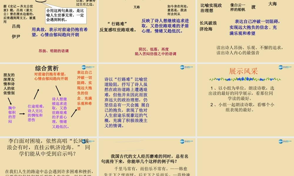 八年级语文下册 30(诗五首)(行路难)课件 新人教版 课件