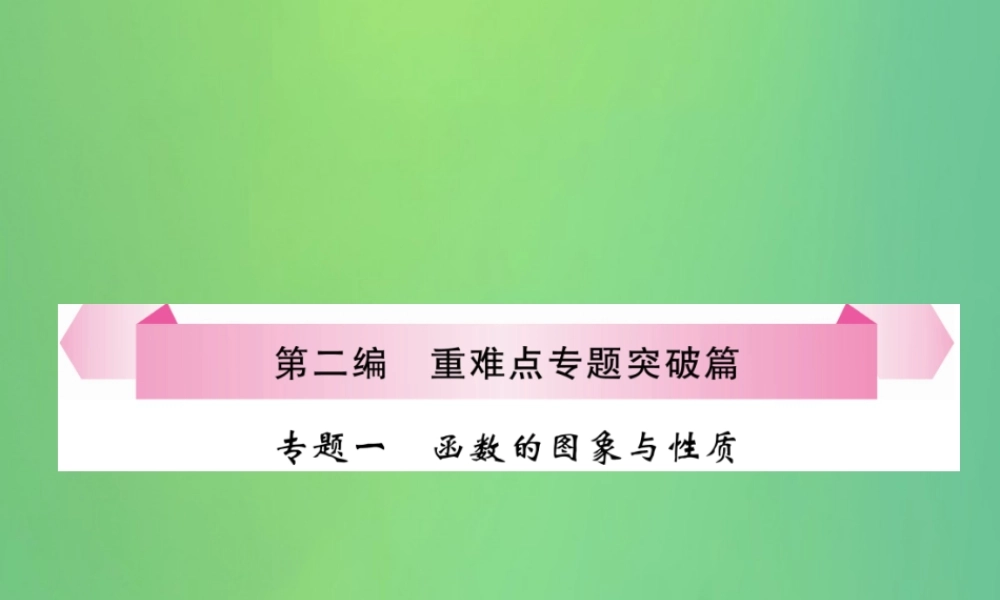 中考数学复习 专题1 函数的图象与性质(精讲)课件