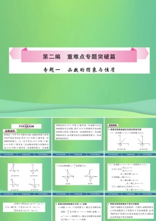 中考数学复习 专题1 函数的图象与性质(精讲)课件